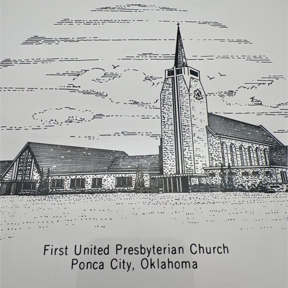 Vintage First United Presbyterian Church Decorative Tile Ponca City Oklahoma 6" - Picture 3 of 3